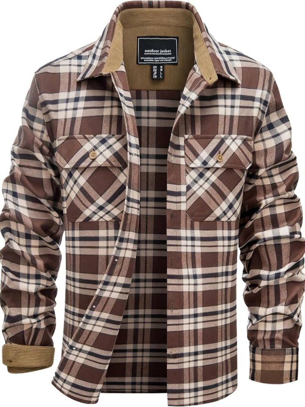 Stylish Men's Long Sleeve Flannel Button Down Shirt - Casual & Comfortable Wear
